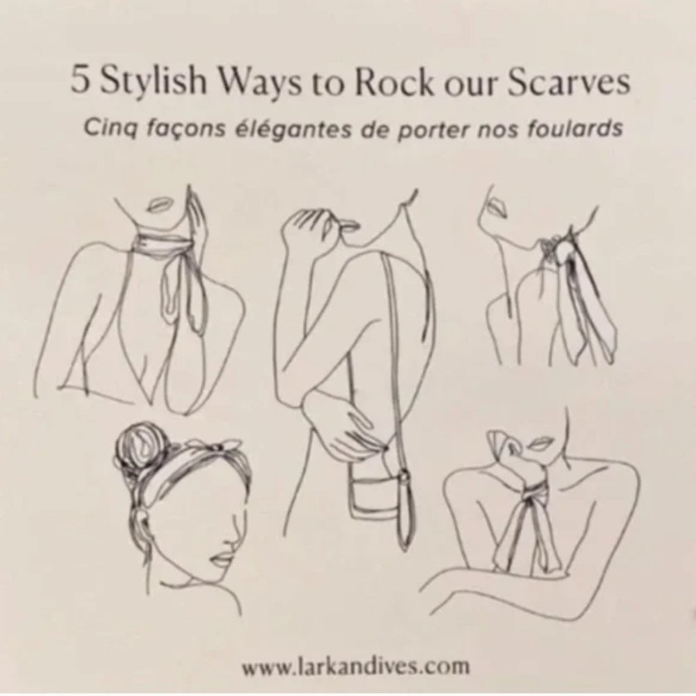 🌸 Lark & Ives Minimalist Hair 2 Scarf Bundle Set w/ Canvas Bag NWT - Picture 8 of 12